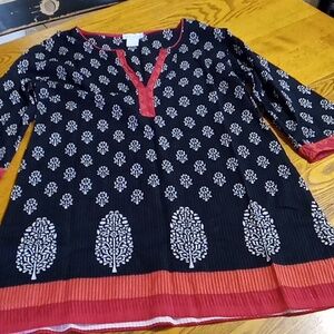 SOFT SURROUNDINGS SMALL Womens SHEER Dress Used Preowned Casual Tunic Floral